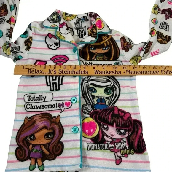 Monster High 2 Piece Pajama Set Fleece Girls Size XS 4/5 - Picture 3 of 9